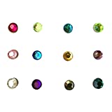 DOITOOL - 12 colgantes magnéticos para copas de vino acrílicos, con cristales de colores, para identificar la copa de vino (colores mixtos)